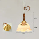 GobekUsa Cracked Glass Copper Wooden Pendant Light for Home Indoor Living Room