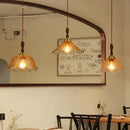 GobekUsa Cracked Glass Copper Wooden Pendant Light for Home Indoor Living Room