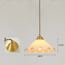 GobekUsa Cracked Glass Copper Wooden Pendant Light for Home Indoor Living Room
