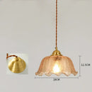 GobekUsa Cracked Glass Copper Wooden Pendant Light for Home Indoor Living Room