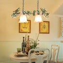 GobekUsa White Glass Island Light - Elegant American Rose Restaurant Suspension Fixture