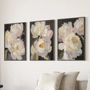 Moody Pink and White Peonies Art. Floral Set of 3 Prints by Wall Art Set