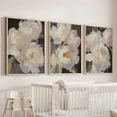 Moody Pink and White Peonies Art. Floral Set of 3 Prints by Wall Art Set