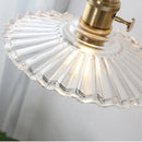 GobekUsa Glass Copper LED Pendant Lamp with Wire Adjustment & Knob Switch