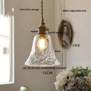 GobekUsa Glass Copper LED Pendant Lamp with Wire Adjustment & Knob Switch