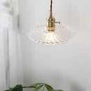 GobekUsa Glass Copper LED Pendant Lamp with Wire Adjustment & Knob Switch