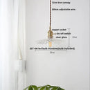 GobekUsa Glass Copper LED Pendant Lamp with Wire Adjustment & Knob Switch