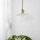 GobekUsa Glass Copper LED Pendant Lamp with Wire Adjustment & Knob Switch