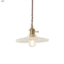 GobekUsa Glass Copper LED Pendant Lamp with Wire Adjustment & Knob Switch