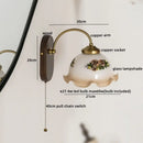 GobekUsa Glass Copper LED Wall Lights - Nordic Modern Bedroom Bathroom Living Room Lamp