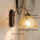GobekUsa Glass Copper LED Wall Lights - Nordic Modern Bedroom Bathroom Living Room Lamp