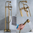 GobekUsa Gold Tub Sink Faucet with Handshower - Freestanding Bath Mixer Tap