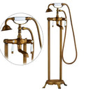 GobekUsa Gold Tub Sink Faucet with Handshower - Freestanding Bath Mixer Tap