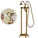 GobekUsa Gold Tub Sink Faucet with Handshower - Freestanding Bath Mixer Tap