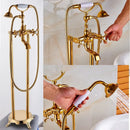 GobekUsa Gold Tub Sink Faucet with Handshower - Freestanding Bath Mixer Tap
