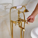 GobekUsa Gold Tub Sink Faucet with Handshower - Freestanding Bath Mixer Tap