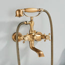 GobekUsa Golden Black Bathtub Faucet with Hand Shower and Rotate Spout