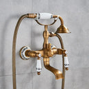 GobekUsa Golden Black Bathtub Faucet with Hand Shower and Rotate Spout