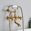 GobekUsa Golden Black Bathtub Faucet with Hand Shower and Rotate Spout