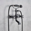 GobekUsa Golden Black Bathtub Faucet with Hand Shower and Rotate Spout