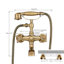 GobekUsa Golden Black Bathtub Faucet with Hand Shower and Rotate Spout