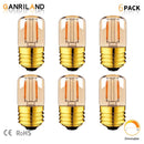 Vintage gold dimmable led tubular bulb 6 pack bedroom lighting by Decorbites