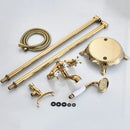 GobekUsa Dual Handle Clawfoot Bathtub Shower Faucet, Golden Polished Free Standing Mixer