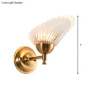 GobekUsa Gold Finish Shell-Shape Bedside Wall Mount Light with Frosted Glass - Contemporary Style Lamp
