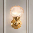 GobekUsa Gold Finish Shell-Shape Bedside Wall Mount Light with Frosted Glass - Contemporary Style Lamp