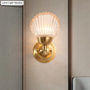 GobekUsa Gold Finish Shell-Shape Bedside Wall Mount Light with Frosted Glass - Contemporary Style Lamp