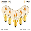 Vintage gold glass led filament bulb outdoor camping light by Decorbites