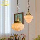GobekUsa Gold Lustre Glass Pendant Light LED E14 for Restaurant Bar Bedroom