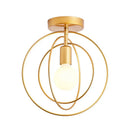 Vintage gold metal cage pendant light for restaurant and bar by Decorbites