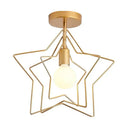 Vintage gold metal cage pendant light for restaurant and bar by Decorbites