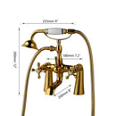 GobekUsa Golden Bathtub Faucet with Handshower and 2 Handles