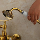 GobekUsa Golden Bathtub Faucet with Handshower and 2 Handles