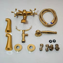 GobekUsa Golden Bathtub Faucet with Handshower and 2 Handles
