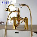 GobekUsa Golden Bathtub Faucet with Handshower and 2 Handles