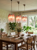 Vintage Gradient Red Murano Chandelier