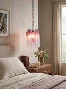 Vintage Gradient Red Murano Chandelier