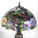 Tiffany-Inspired Lamp with Vintage Grape Glasswork