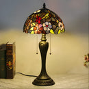 Tiffany-Inspired Lamp with Vintage Grape Glasswork