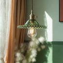 GobekUsa Green Brass Glass LED Pendant Light for Kitchen Cafe Bar Loft Decoration