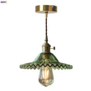 GobekUsa Green Brass Glass LED Pendant Light for Kitchen Cafe Bar Loft Decoration