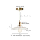 GobekUsa Green Brass Glass LED Pendant Light for Kitchen Cafe Bar Loft Decoration