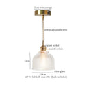 GobekUsa Green Brass Glass LED Pendant Light for Kitchen Cafe Bar Loft Decoration