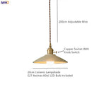 GobekUsa Ceramic LED Pendant Lamp Copper Hanglamp for Dining Living Room Lighting