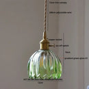 GobekUsa Green LED Pendant Light Fixture Glass Japan Style Hang Lamp