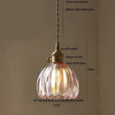 GobekUsa Green LED Pendant Light Fixture Glass Japan Style Hang Lamp