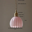 GobekUsa Green LED Pendant Light Fixture Glass Japan Style Hang Lamp